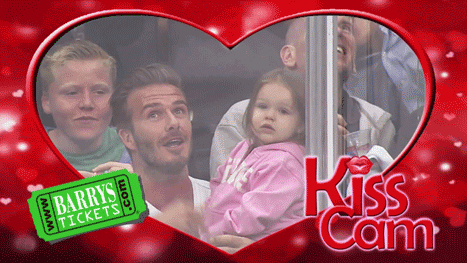 David Beckham and Daughter on Kiss Cam